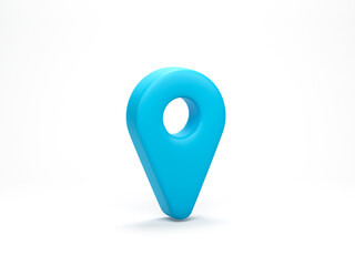 3D render, 3D illustration. Map pointer pin. Pointer pin marker for travel locate. Location symbols on white background.