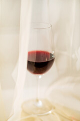 red wine in the glass