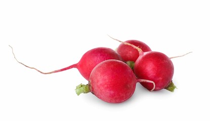 Fresh tasty ripe radish on white background
