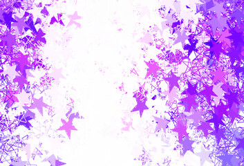 Obraz na płótnie Canvas Light Pink vector texture with beautiful stars.