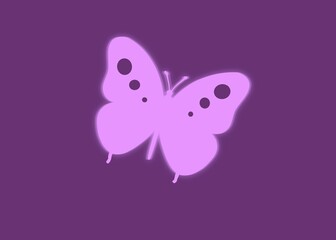 violet butterflies for design,blur, isolated on purple background