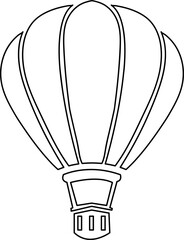 Vector illustration. Silhouette of hot air balloon. Air transport for travel..eps