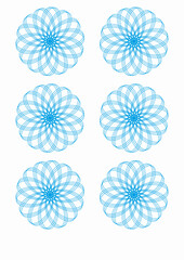 set of blue and white circle