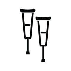 Crutches icon design isolated on white background