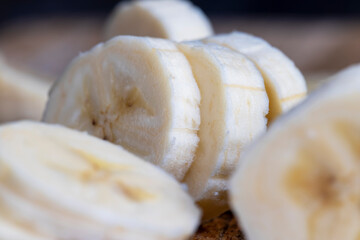 ripe yellow banana cut into pieces