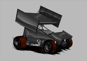 Dirt car, Sprint Car vector