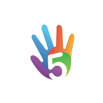 Five fingers logo design vector