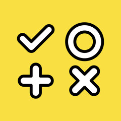 マルバツ、正しい、間違いのアイコン