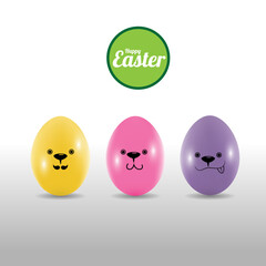 Rabbit and Easter eggs for easter day. 