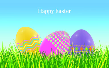 Rabbit and Easter eggs for easter day. 