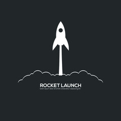 Fototapeta premium Rocket launch,ship.vector, illustration concept of business product on a market.