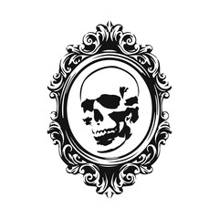 skull vector with concept frame
