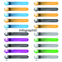 Collection infographics with steps and options, banner  for  business design and website template.