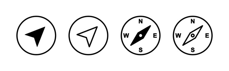 Compass icon vector. arrow compass icon sign and symbol