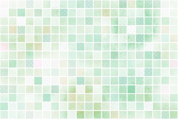 グリーン 緑 背景 タイル 水彩 可愛いドット 夏 春