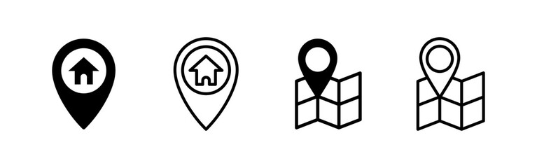 Maps and pin icon vector. location sign and symbol. geo locate, pointer icon.