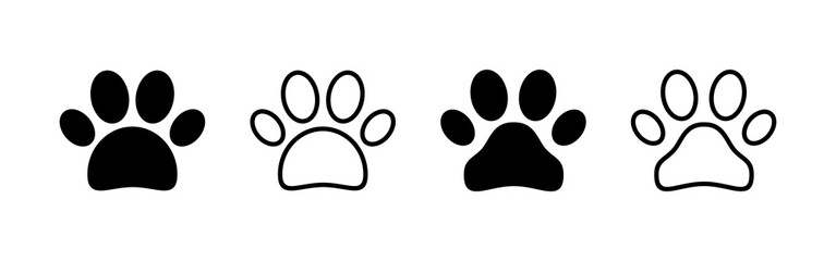 Paw icon vector. paw print sign and symbol. dog or cat paw - obrazy, fototapety, plakaty