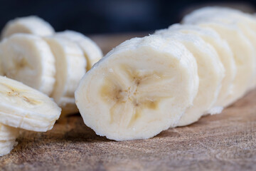 ripe yellow banana cut into pieces
