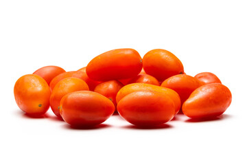 Cherry tomatoes on a white background