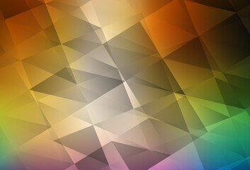 Light Multicolor vector shining triangular backdrop.