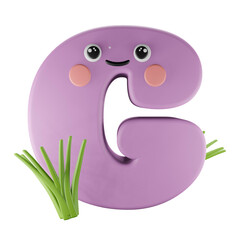 3d illustration G alphabet