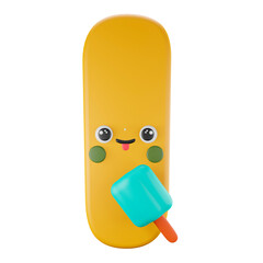 3d illustration I alphabet