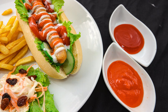 AMERICAN HOTDOG WITH FRENCH FRICE POTATO