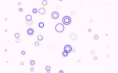 Light Purple vector background with bubbles.