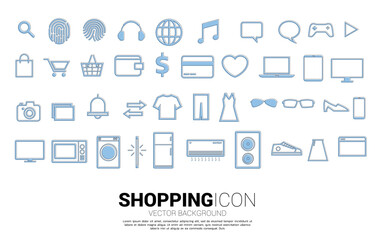 icon for shopping and online e commerce. Concept for product and marketplace icon.