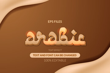 Arabic 3d editable text effect with golden color for elegant luxury. eps vector file