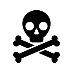 skull and crossbones icon or logo isolated sign symbol vector illustration - high quality black style vector icons
