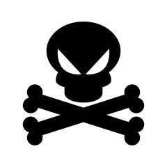 skull and crossbones icon or logo isolated sign symbol vector illustration - high quality black style vector icons
