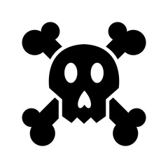 skull and crossbones icon or logo isolated sign symbol vector illustration - high quality black style vector icons
