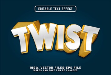 twist 3d cartoon text effect premium vectors - obrazy, fototapety, plakaty
