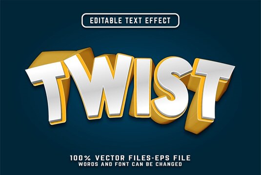 twist 3d cartoon text effect premium vectors