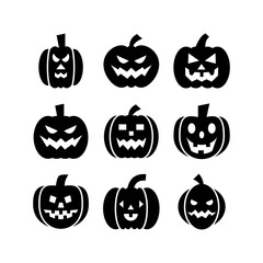 scary pumpkin icon or logo isolated sign symbol vector illustration - high quality black style vector icons
