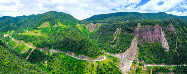 Khanh Le Pass seen from above is beautiful and majestic. This is the most beautiful and dangerous pass connecting Nha Trang and Da Lat of Vietnam - obrazy, fototapety, plakaty