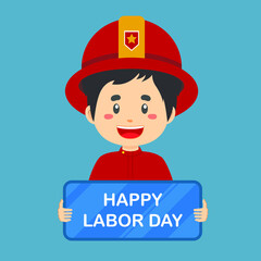 Labor day Background with Firefighters