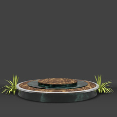 modern elegant 3d render podium for design