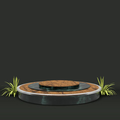 modern elegant 3d render podium for design
