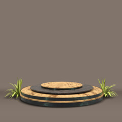 modern elegant 3d render podium for design