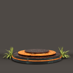 modern elegant 3d render podium for design