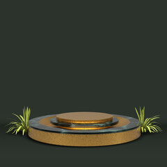 modern elegant 3d render podium for design