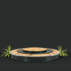 modern elegant 3d render podium for design