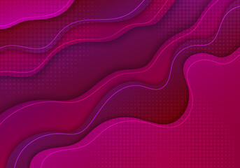 Abstract gradient red and pink decorative style template. Overlapping style with circle dots halftone background.