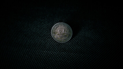 Indian old one rupee coin.