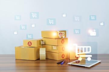 Shopping online digital internet technology for smart life,  , online shopping concept.