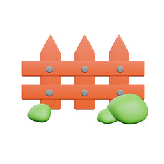 3d illustration Gardening Fence