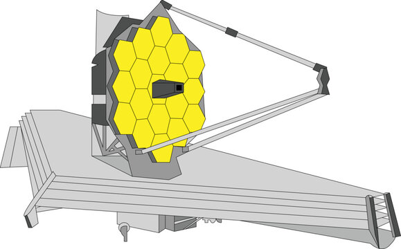James webb space telescope vector illustration.