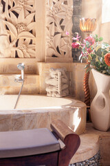 Fototapeta na wymiar Balinesian Style Bathroom